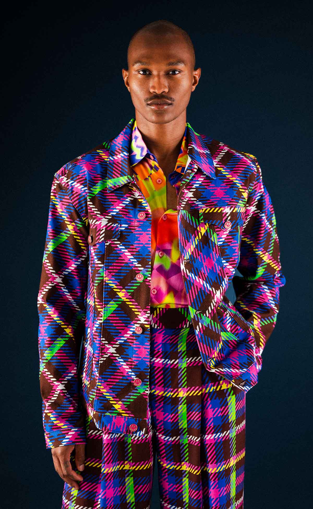 Chocolate Plaid Denim Jacket