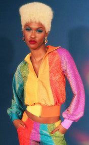 ROYGBIV Colorblock Lurex Track Jacket