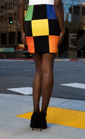 Color Full Check Power Skirt