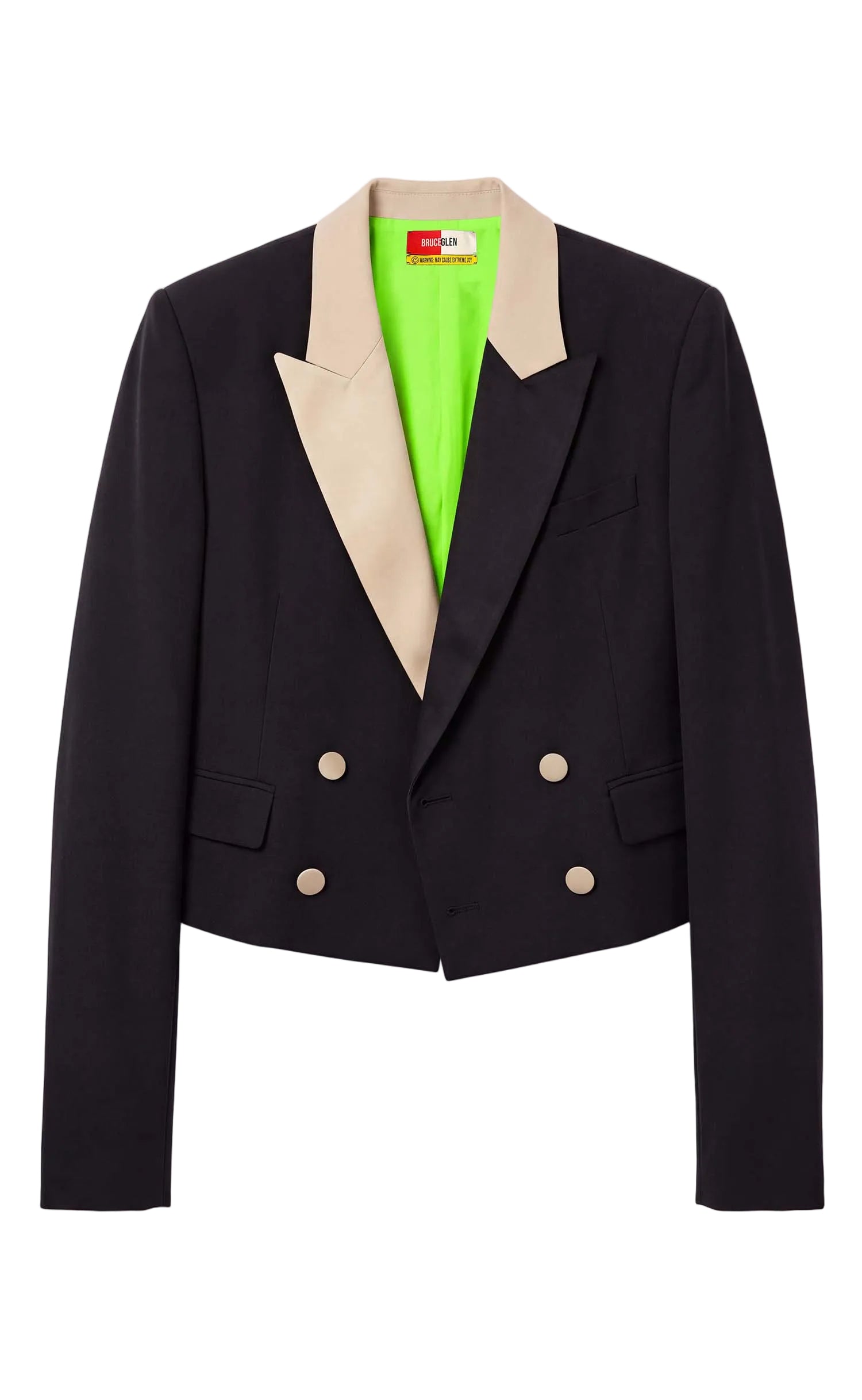 Ebony Color-Block Cropped Blazer