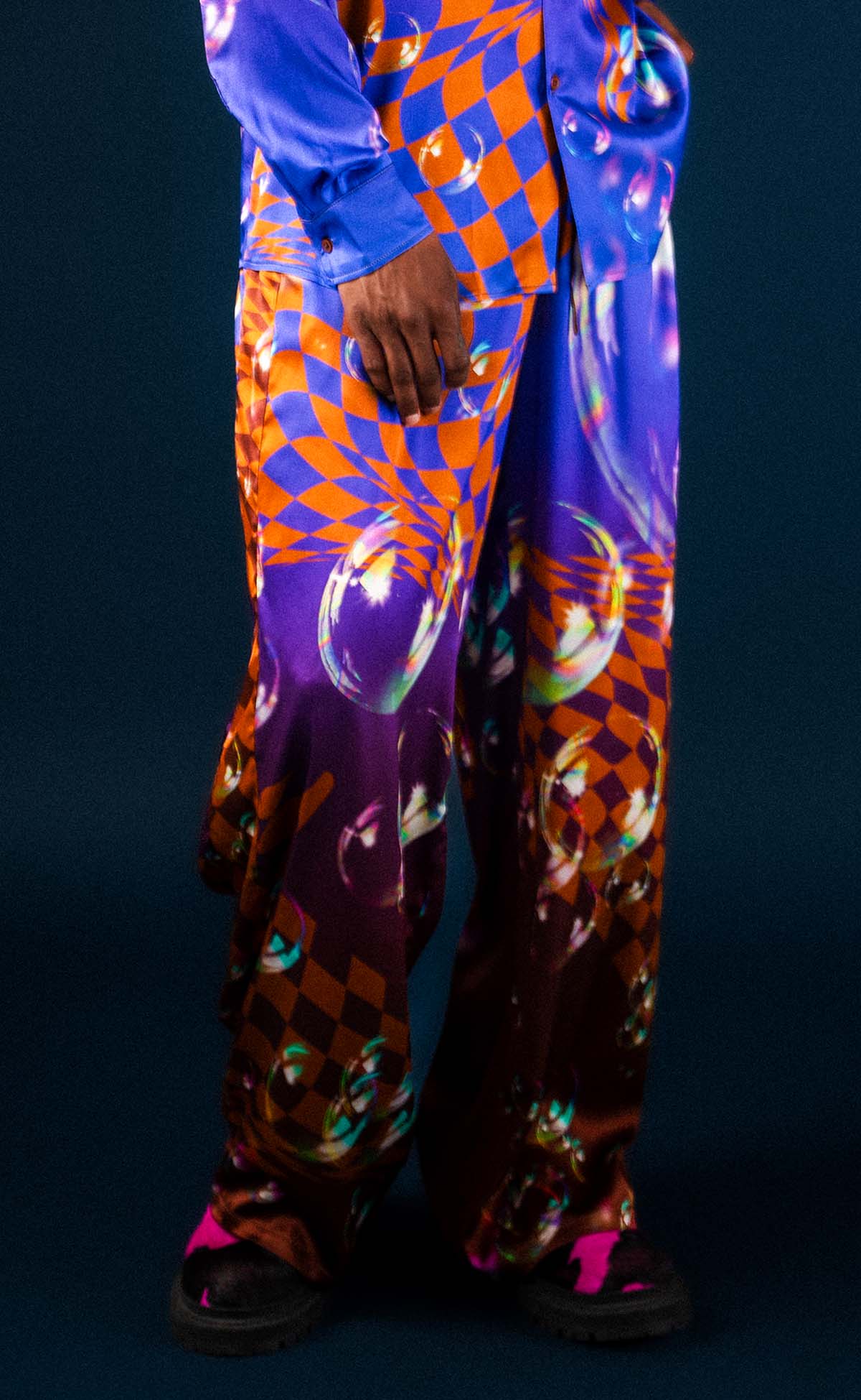 Fig Bubble Silk Drawstring Pant