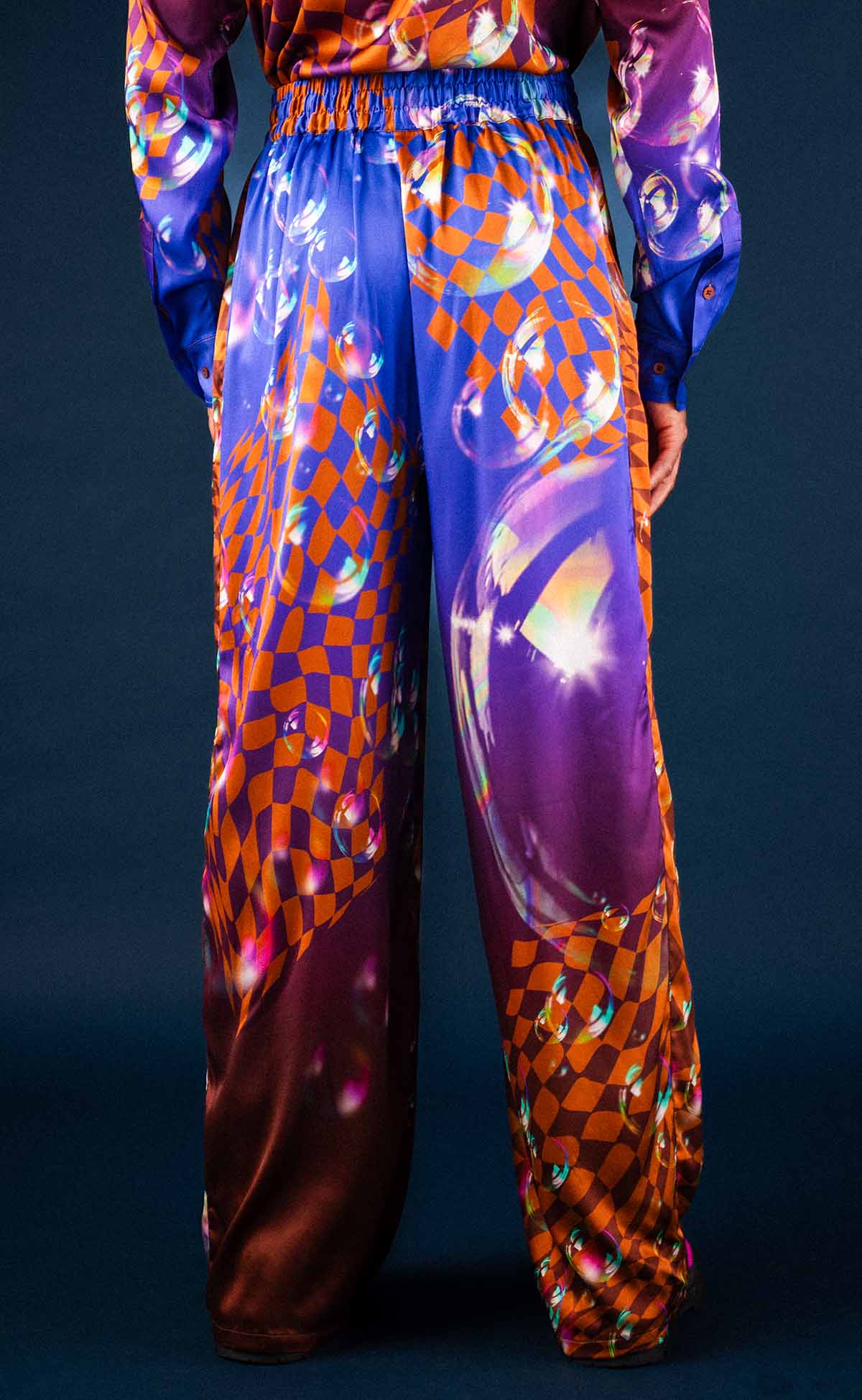 Fig Bubble Silk Drawstring Pant