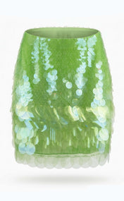 Fine Lime Sequin Mini Skirt