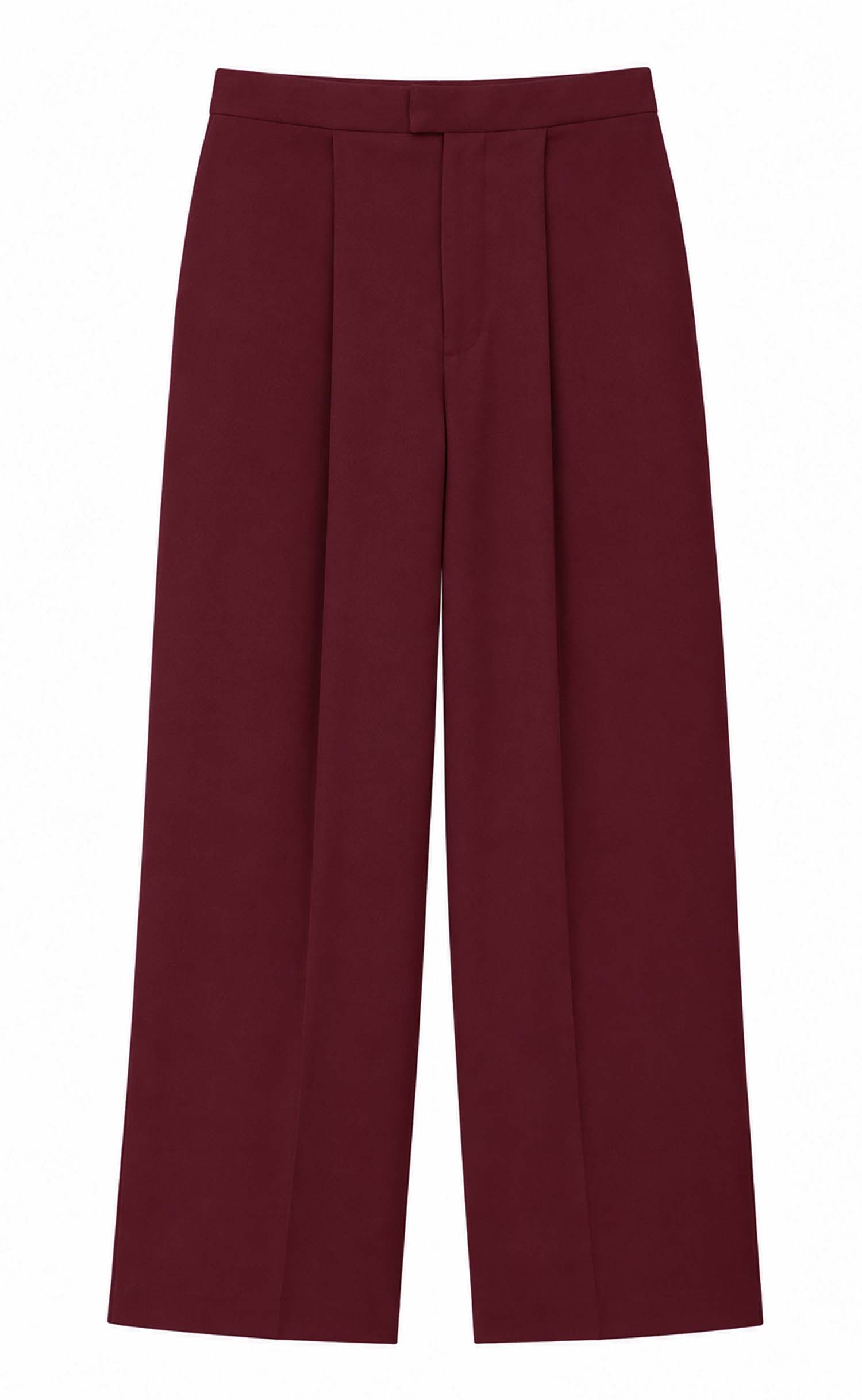 Maroon High Waist Wide Leg Pant
