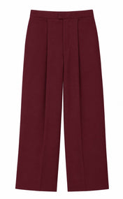 Maroon High Waist Wide Leg Pant