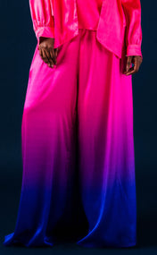 Raspberry Ombré Silk Palazzo Pant