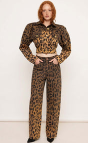 Ombre Leopard Cropped Jacket