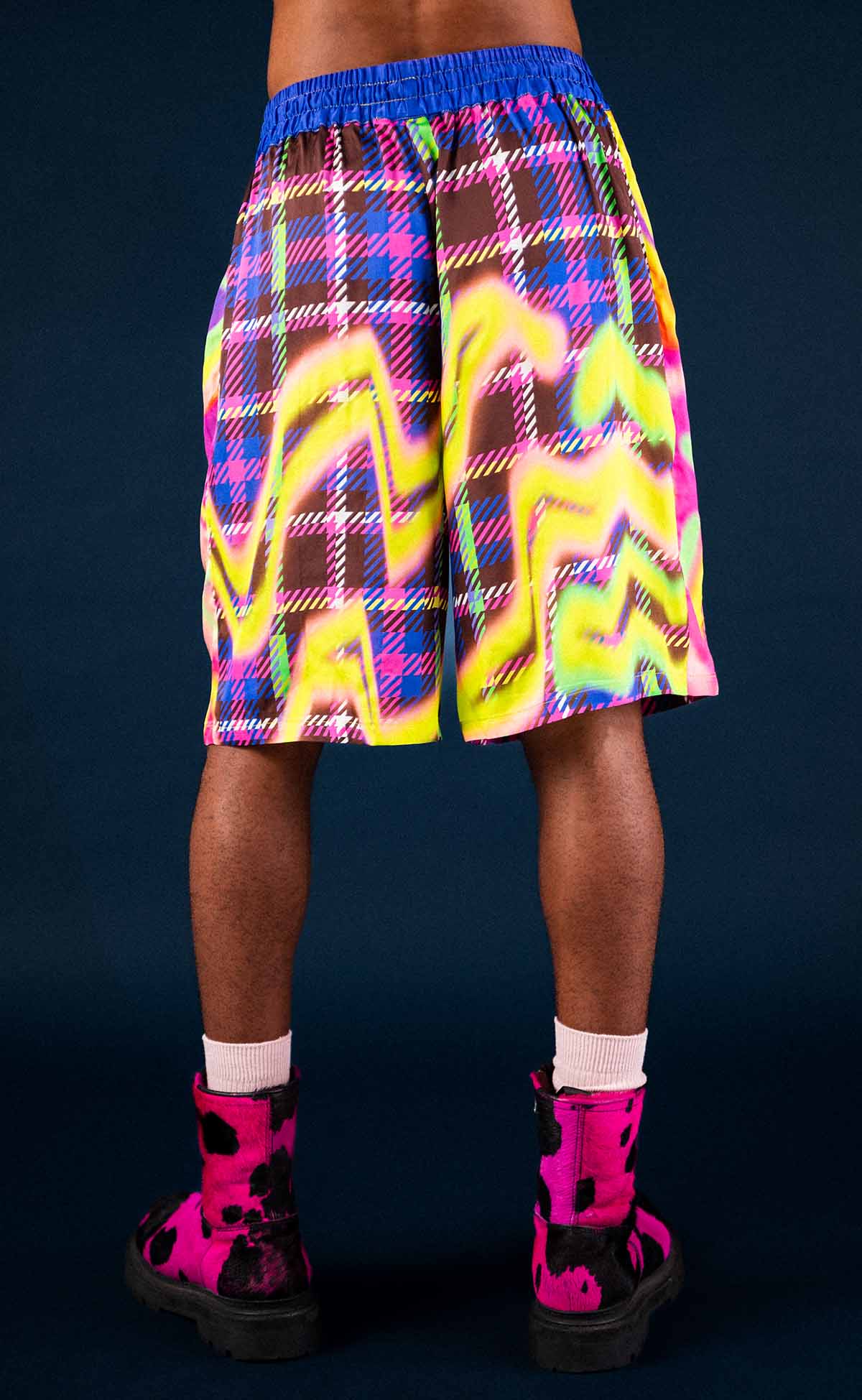 Chocolate Plaid Wildflower Basketball Shorts