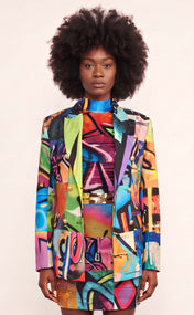Grafitti Double-Breasted Power Check Blazer
