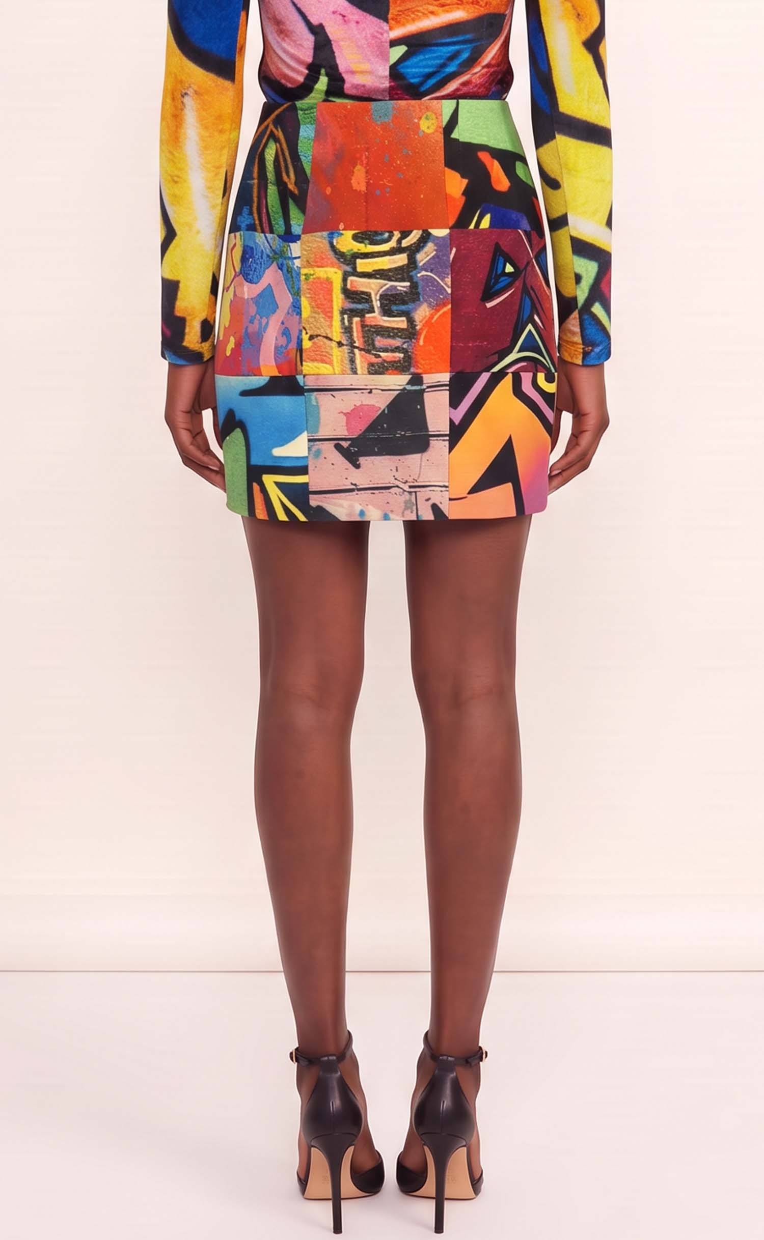 Grafitti Check Power Skirt