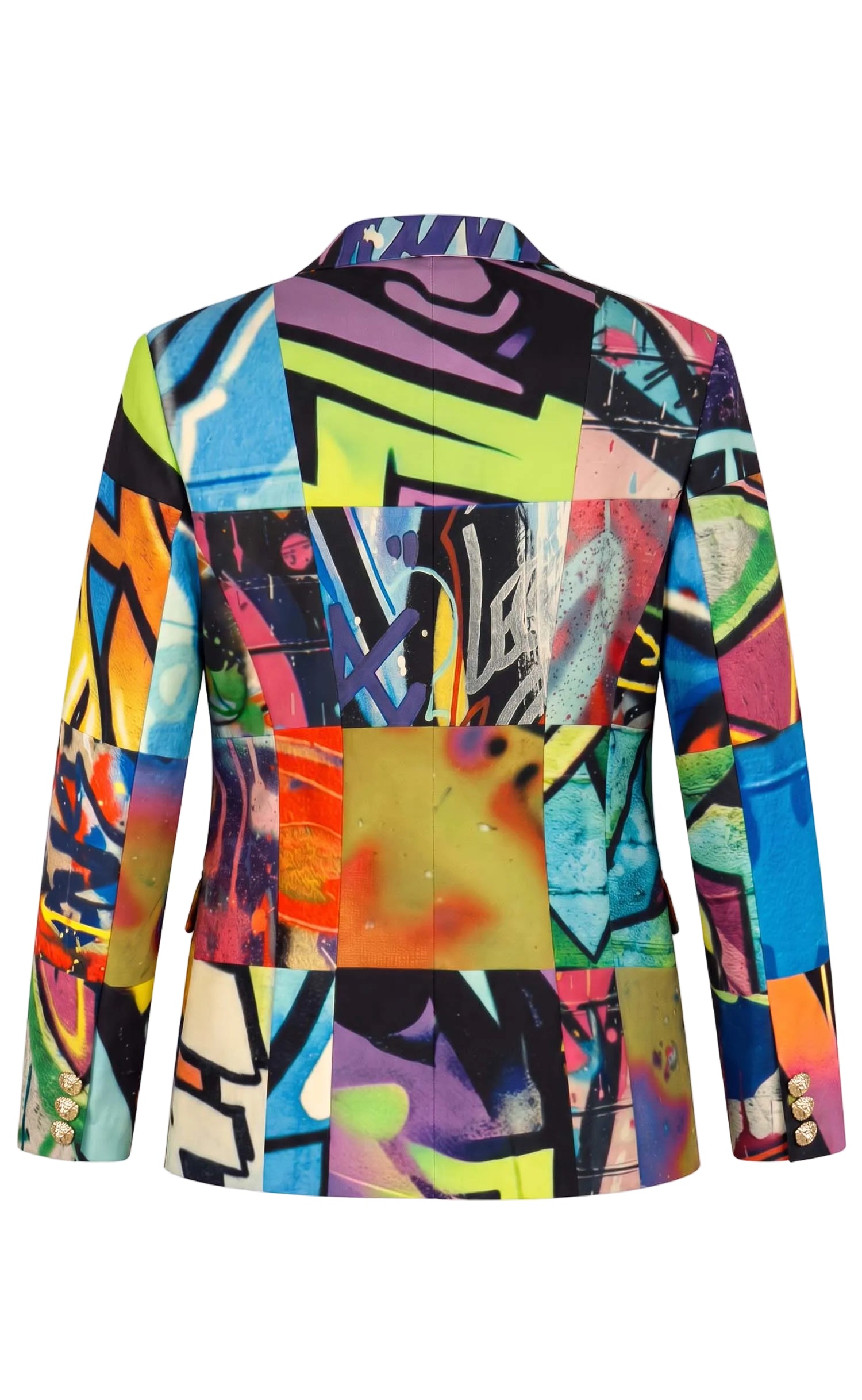 Grafitti Double-Breasted Power Check Blazer