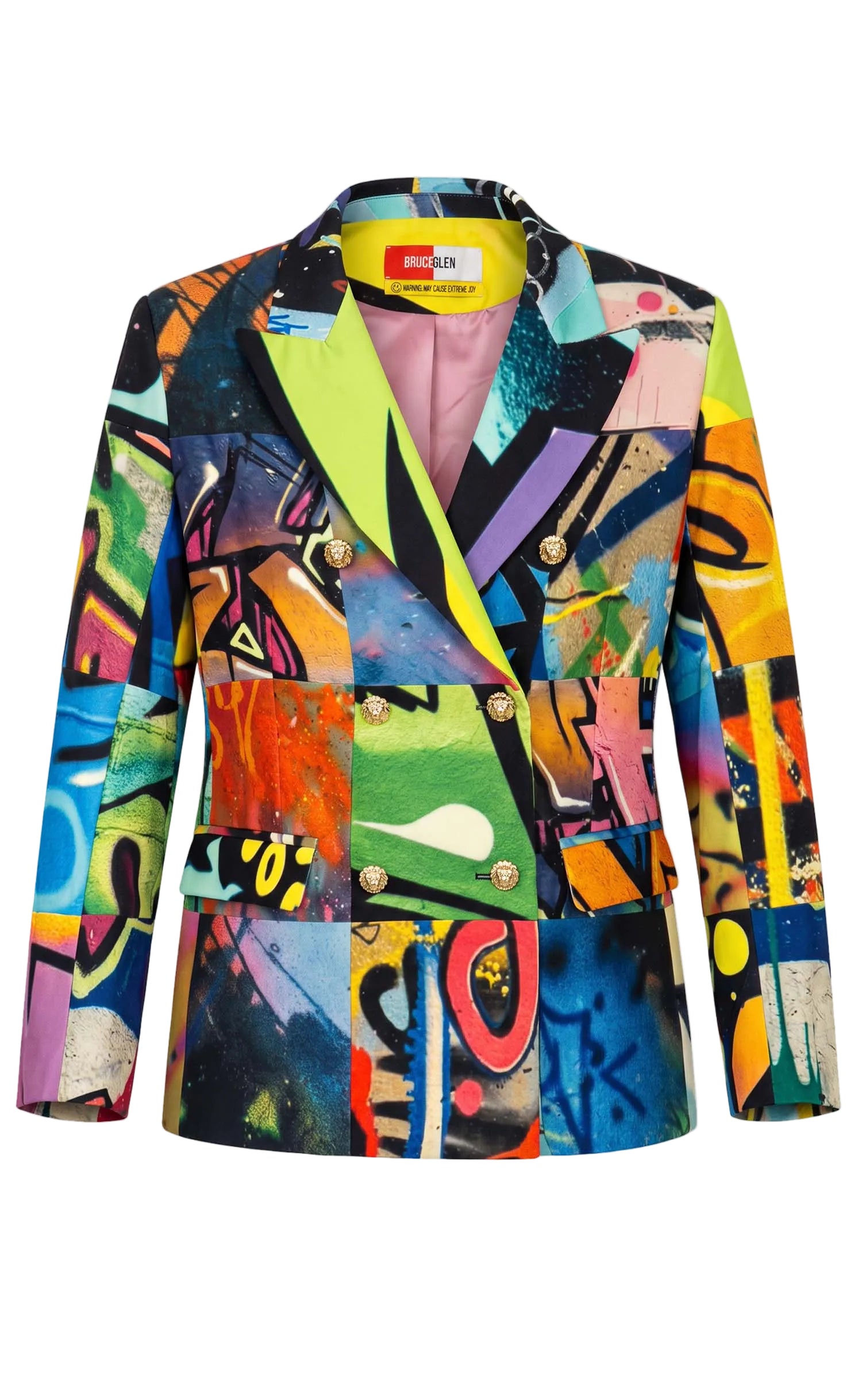 Grafitti Double-Breasted Power Check Blazer
