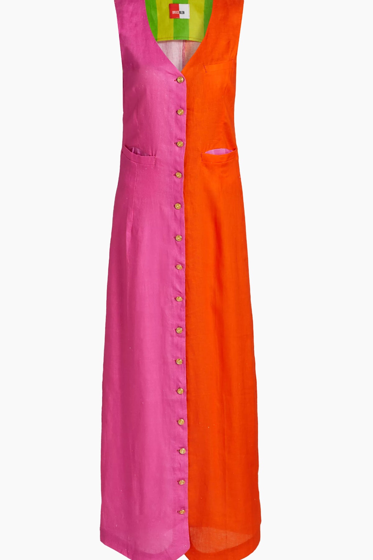 Neon Yellow Linen Maxi Vest