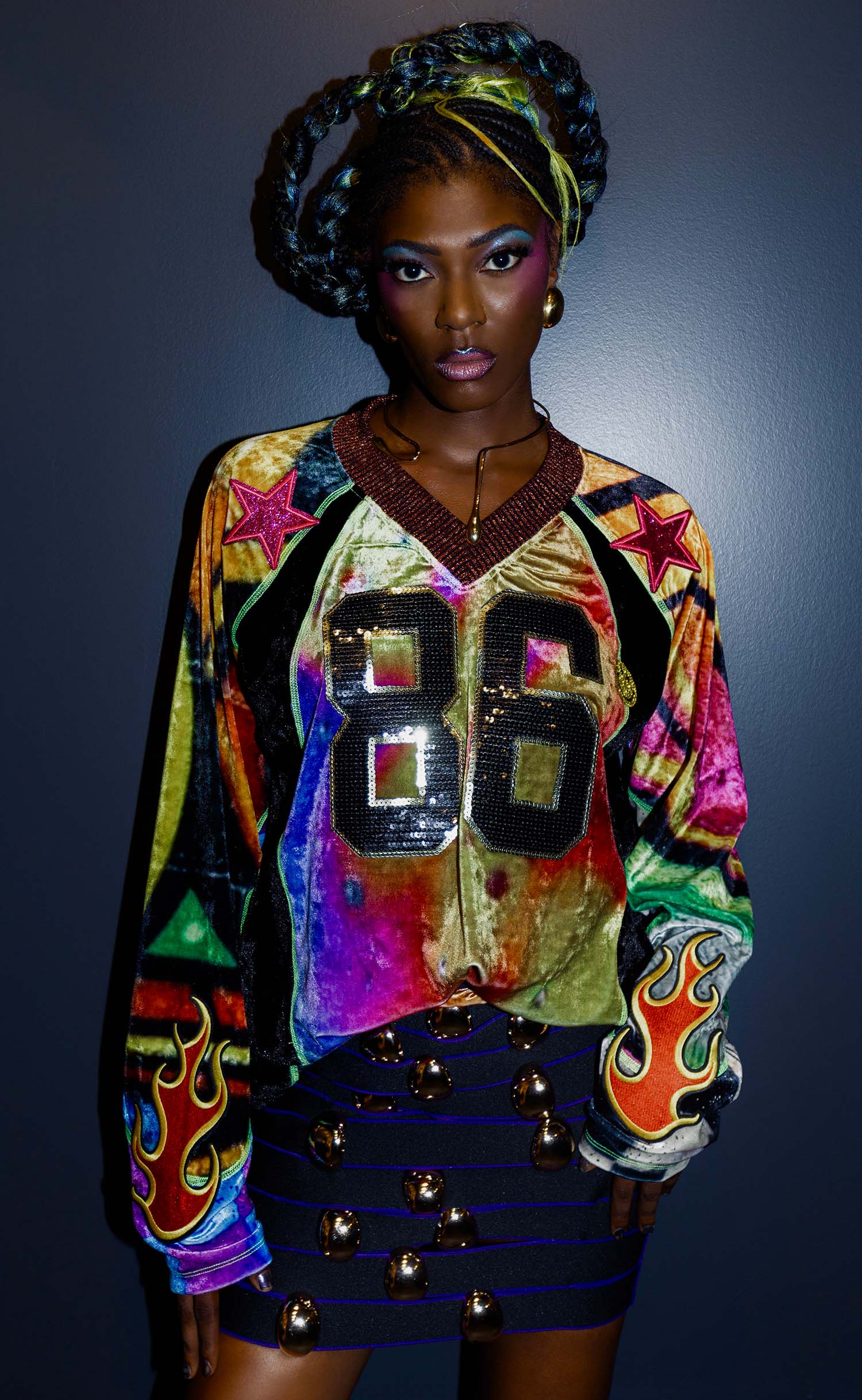 Grafitti Crushed Velvet Jersey