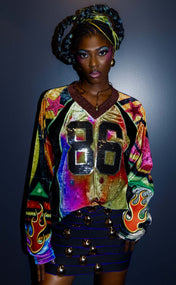 Grafitti Crushed Velvet Jersey