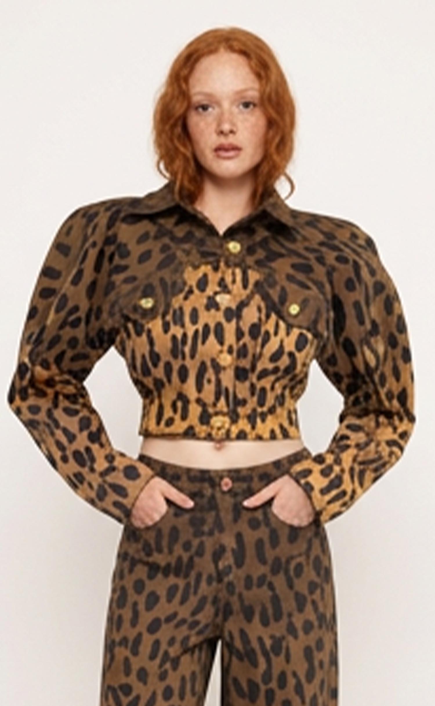 Ombre Leopard Cropped Jacket