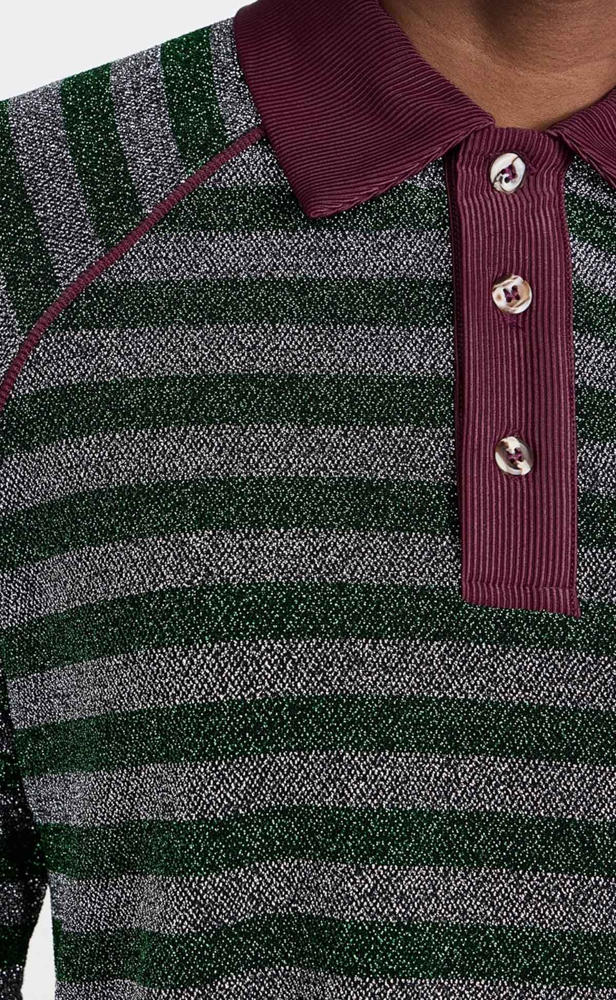 Lurex Stripe Polo