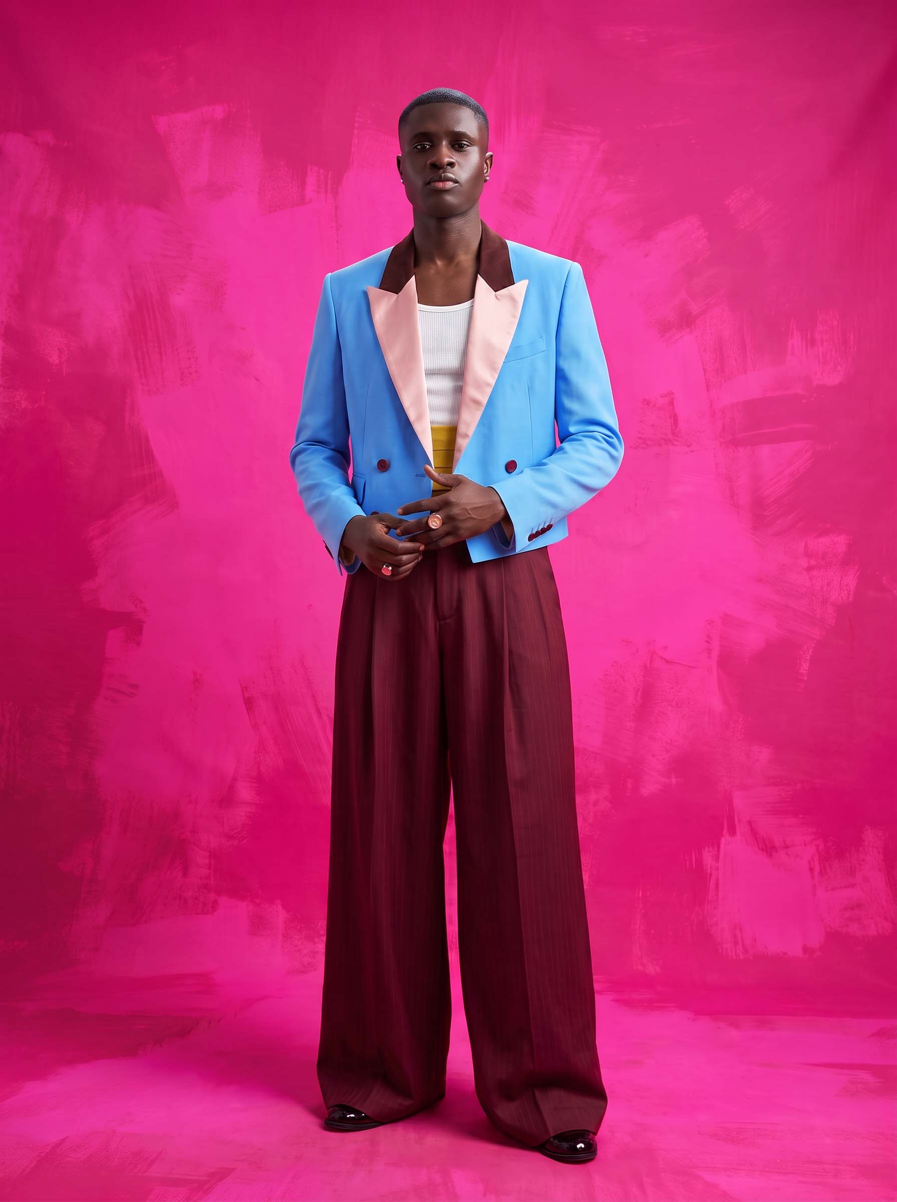 Maroon High Waist Wide Leg Pant