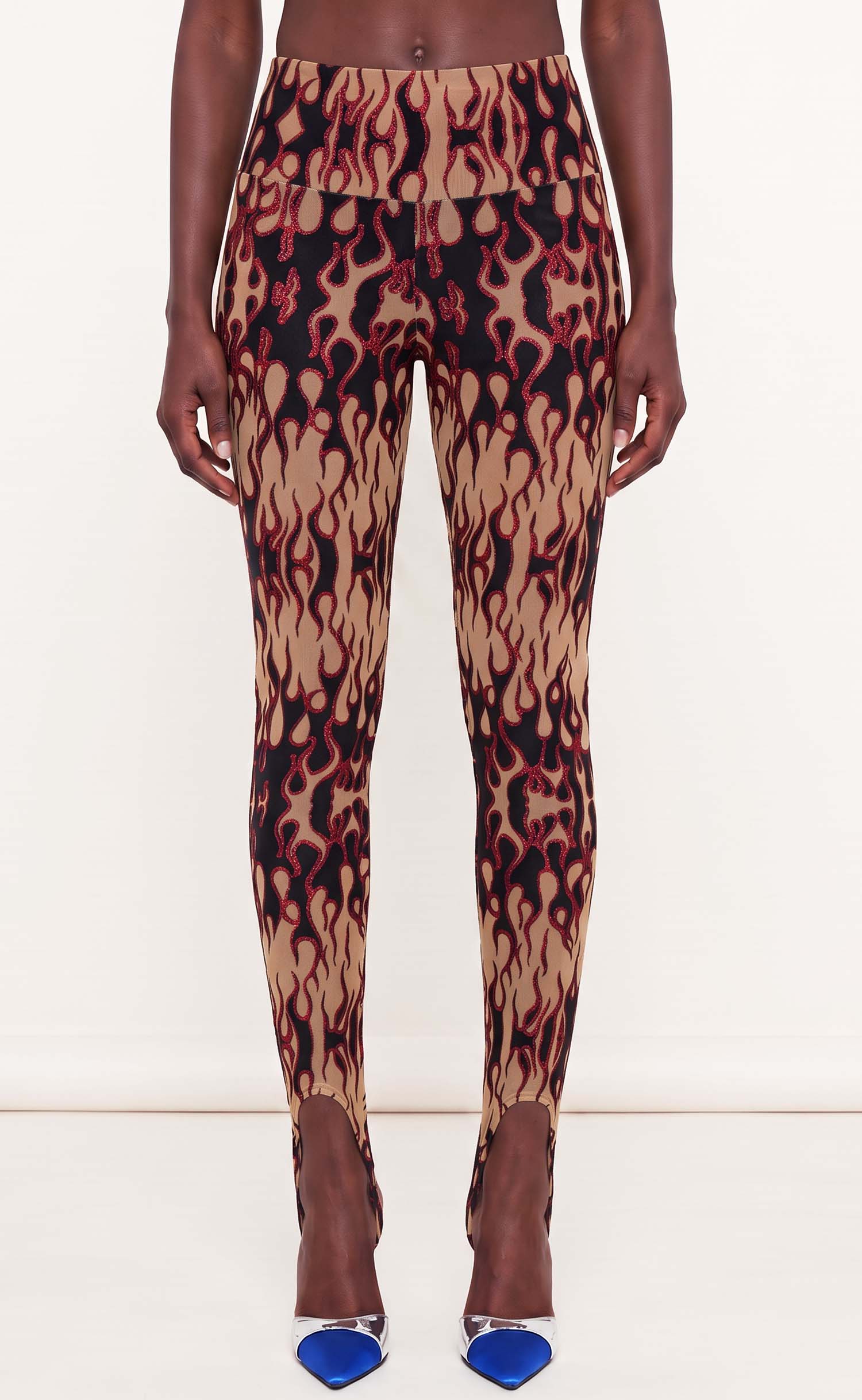 Nude Flame Power Mesh Stirrup Leggings