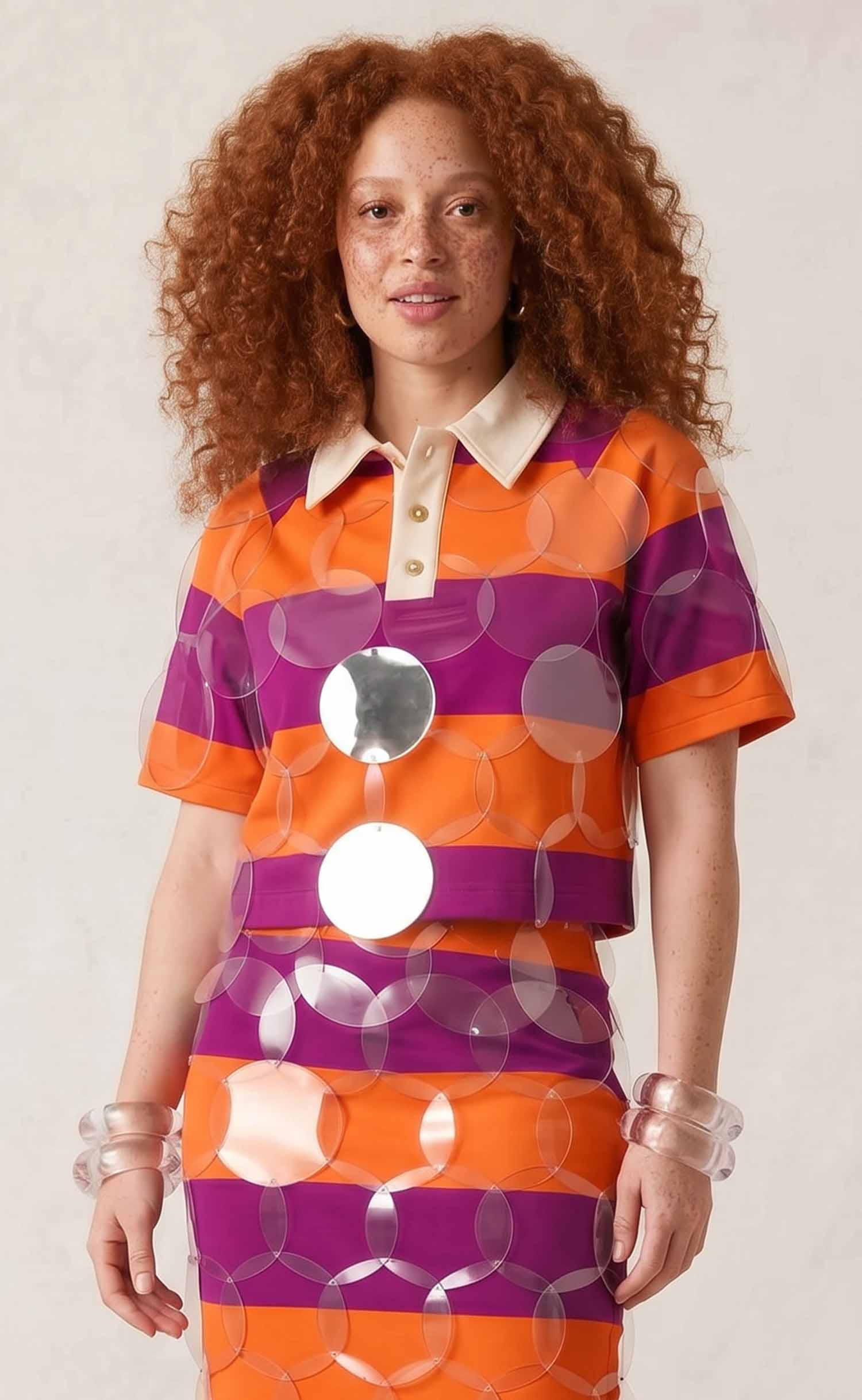 Papaya and Plum Striped Bubbles Rugby