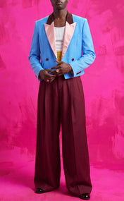 Clear Day Color-Block Cropped Blazer