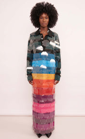 Rainbow Striped Bubbles Maxi Rugby