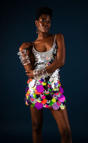 Bubble Confetti Sequin Mini Slip Dress - PREORDER