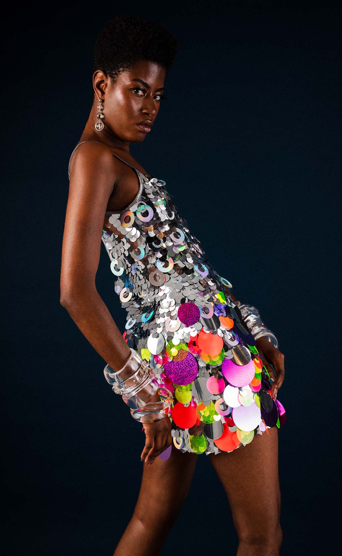 Bubble Confetti Sequin Mini Slip Dress - PREORDER