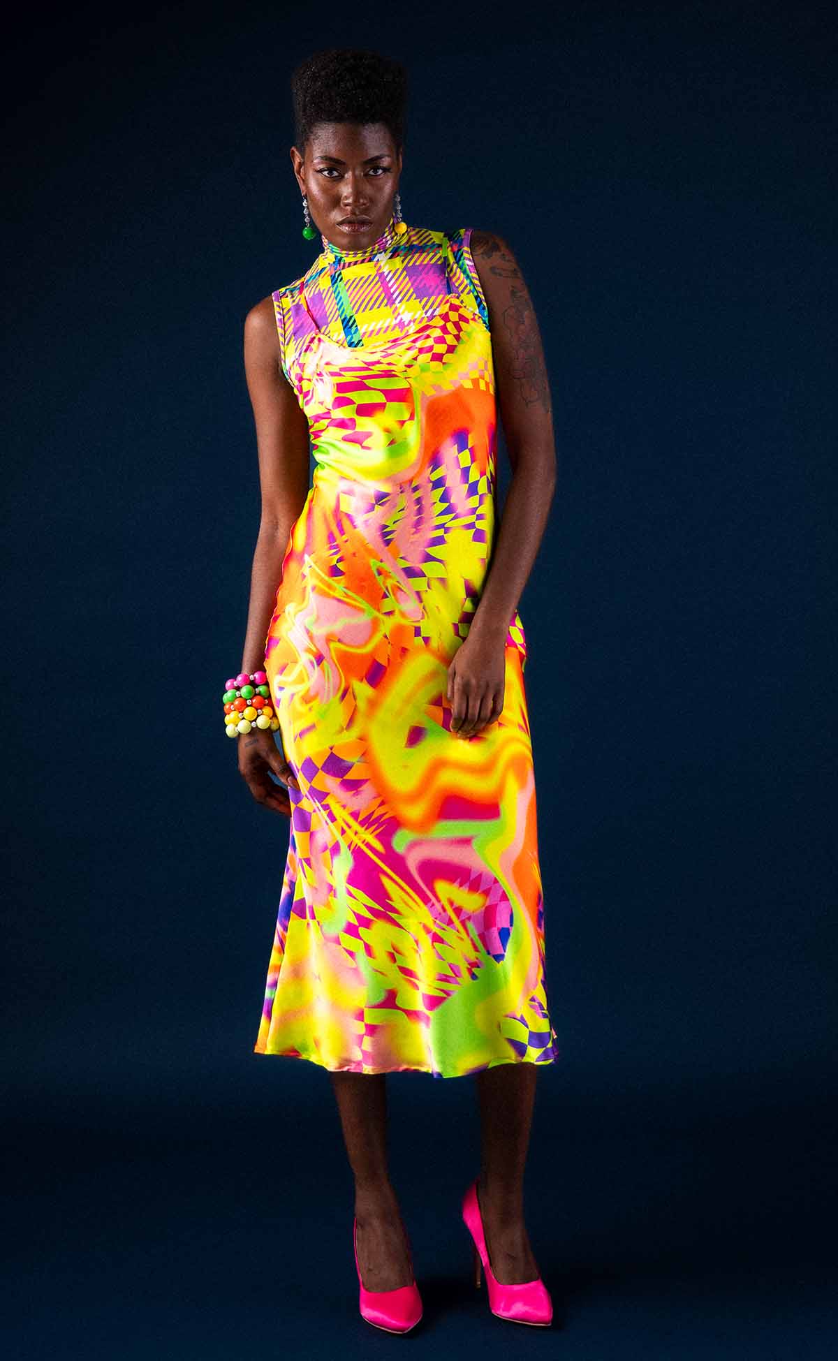 Acid Dream Silk Slip Dress