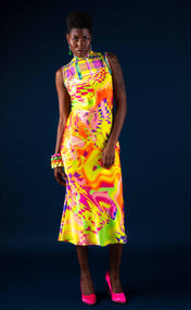 Acid Dream Silk Slip Dress