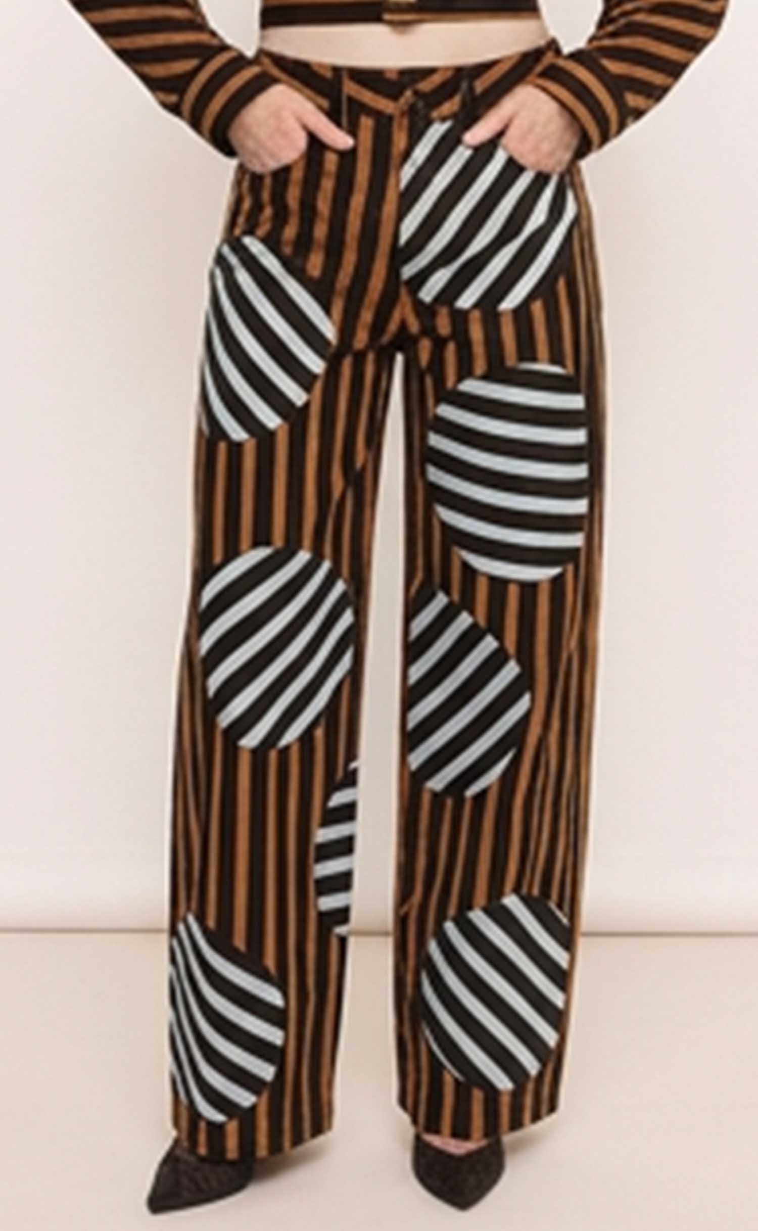 Dual Striped Denim Barrel Pants