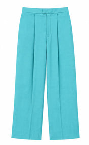 Turquoise High Waist Wide Leg Pant