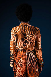Wild Animal Cropped Denim Jacket