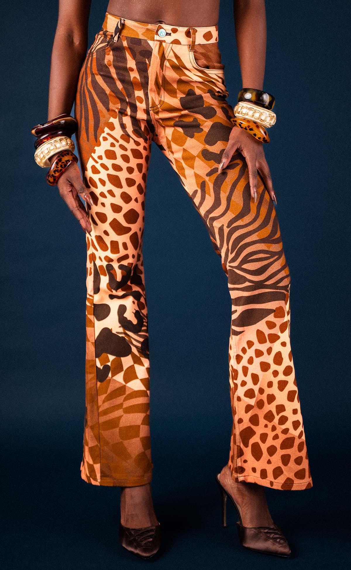 Wild Animal Bell Bottom Jean