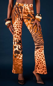 Wild Animal Bell Bottom Jean