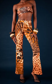 Wild Animal Bell Bottom Jean