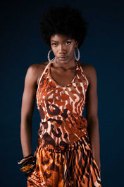 Wild Animal Knit Halter Top