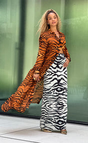 Tiger Maxi Button up Shirt Dress