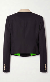 Ebony Color-Block Cropped Blazer