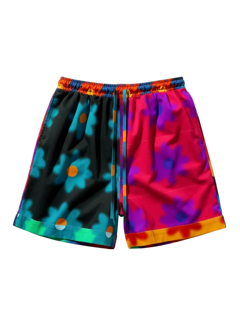Mixed Poppy Drawstring Short