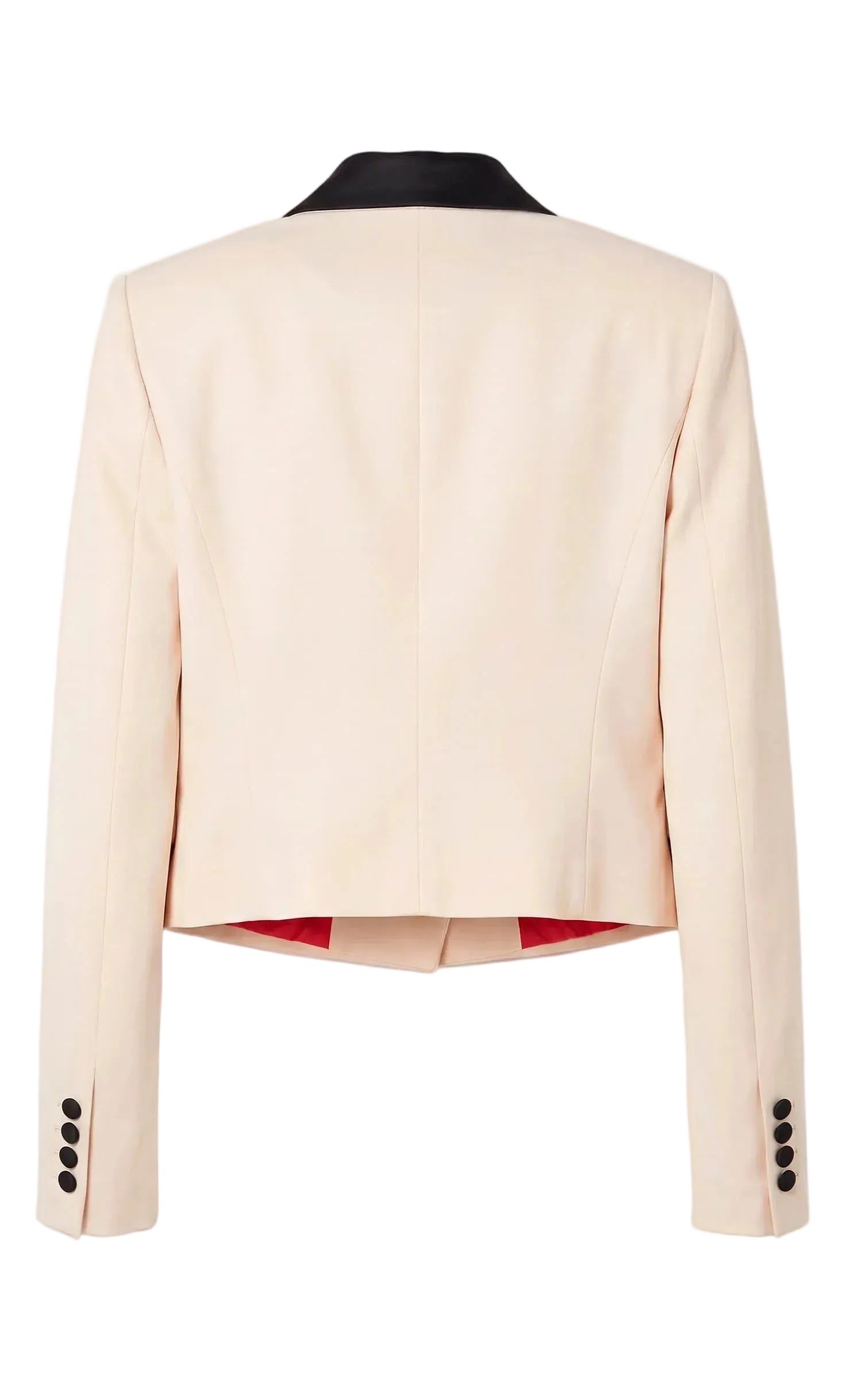 Ivory Color-Block Cropped Blazer
