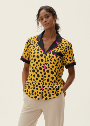 Cheetah Dots Pajama Short Sleeve Shirt