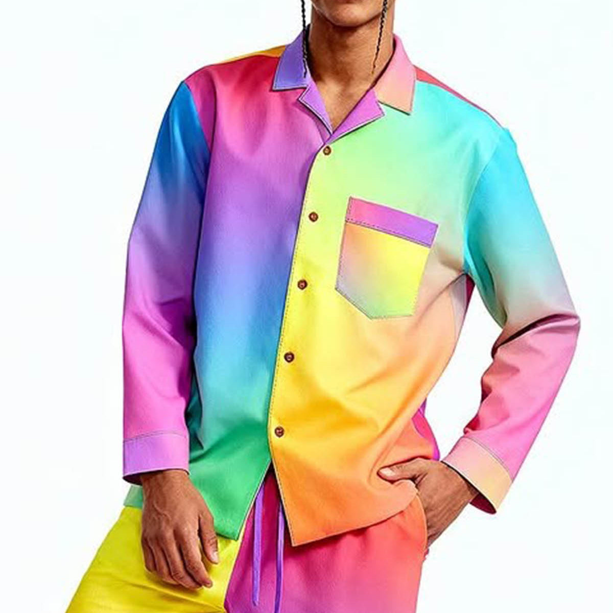Rainbow Gradient Pajama Top