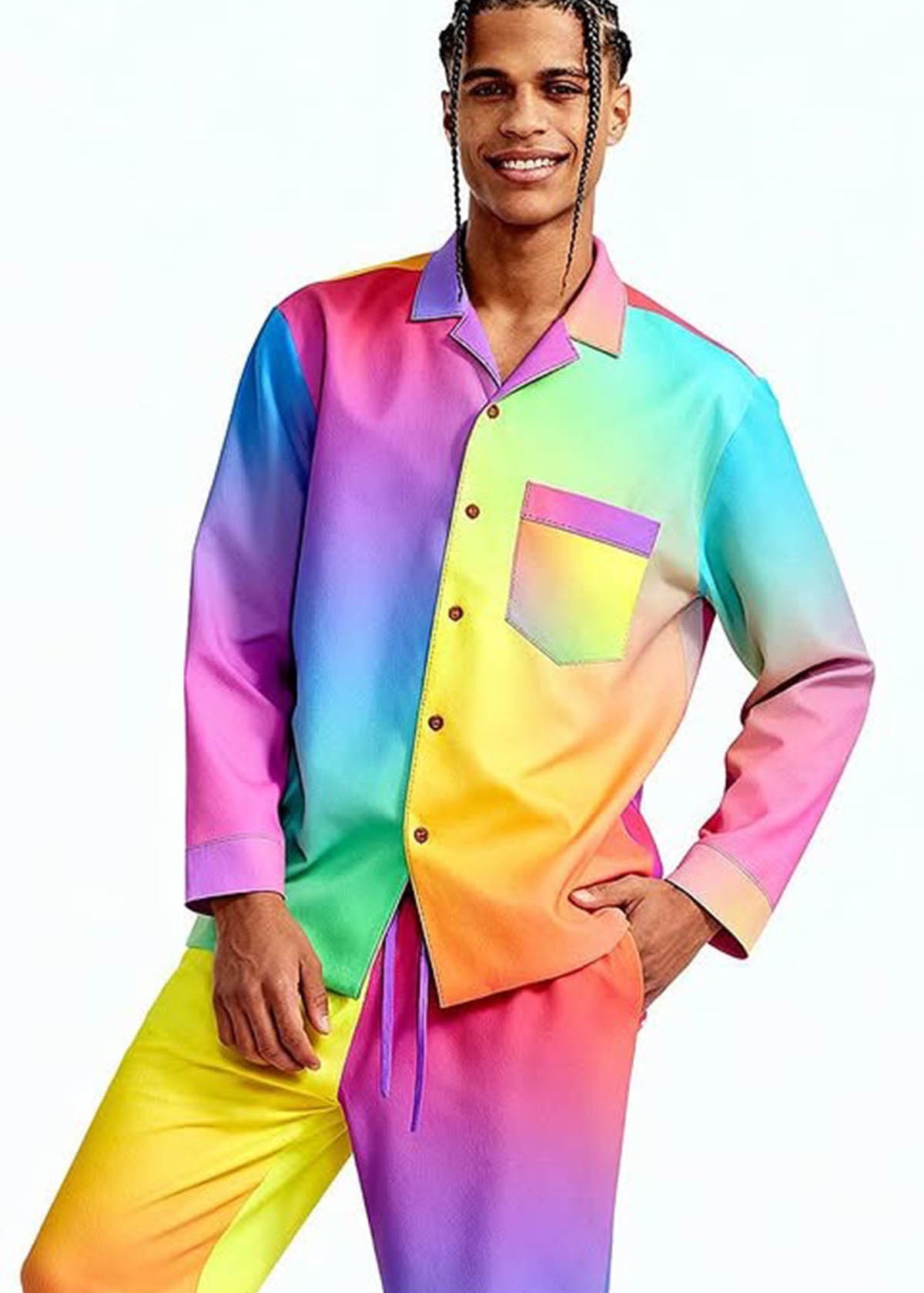 Rainbow Gradient Pajama Top