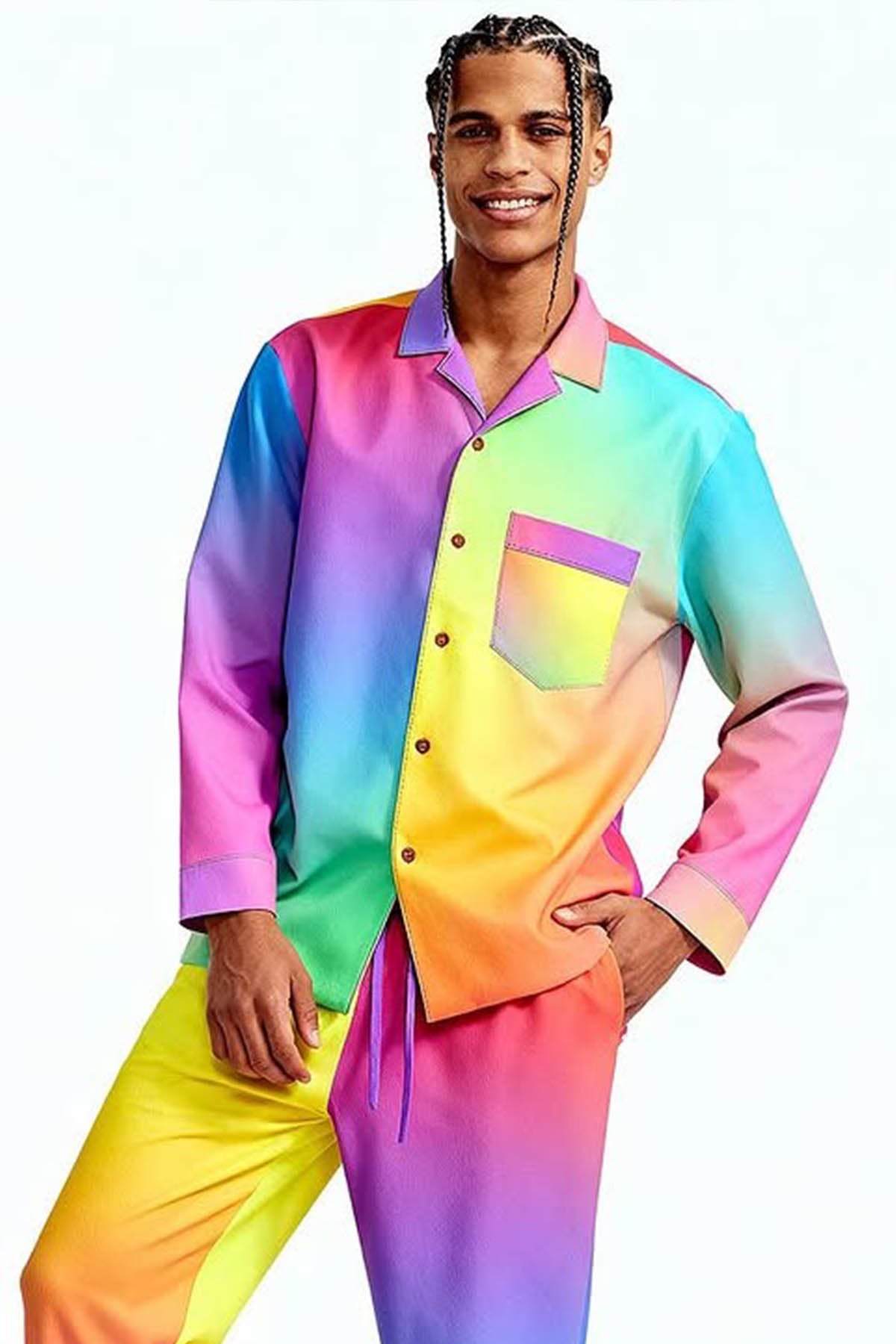Rainbow Gradient Pajama Top