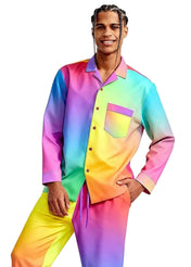 Rainbow Gradient Pajama Top