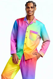 Rainbow Gradient Pajama Top