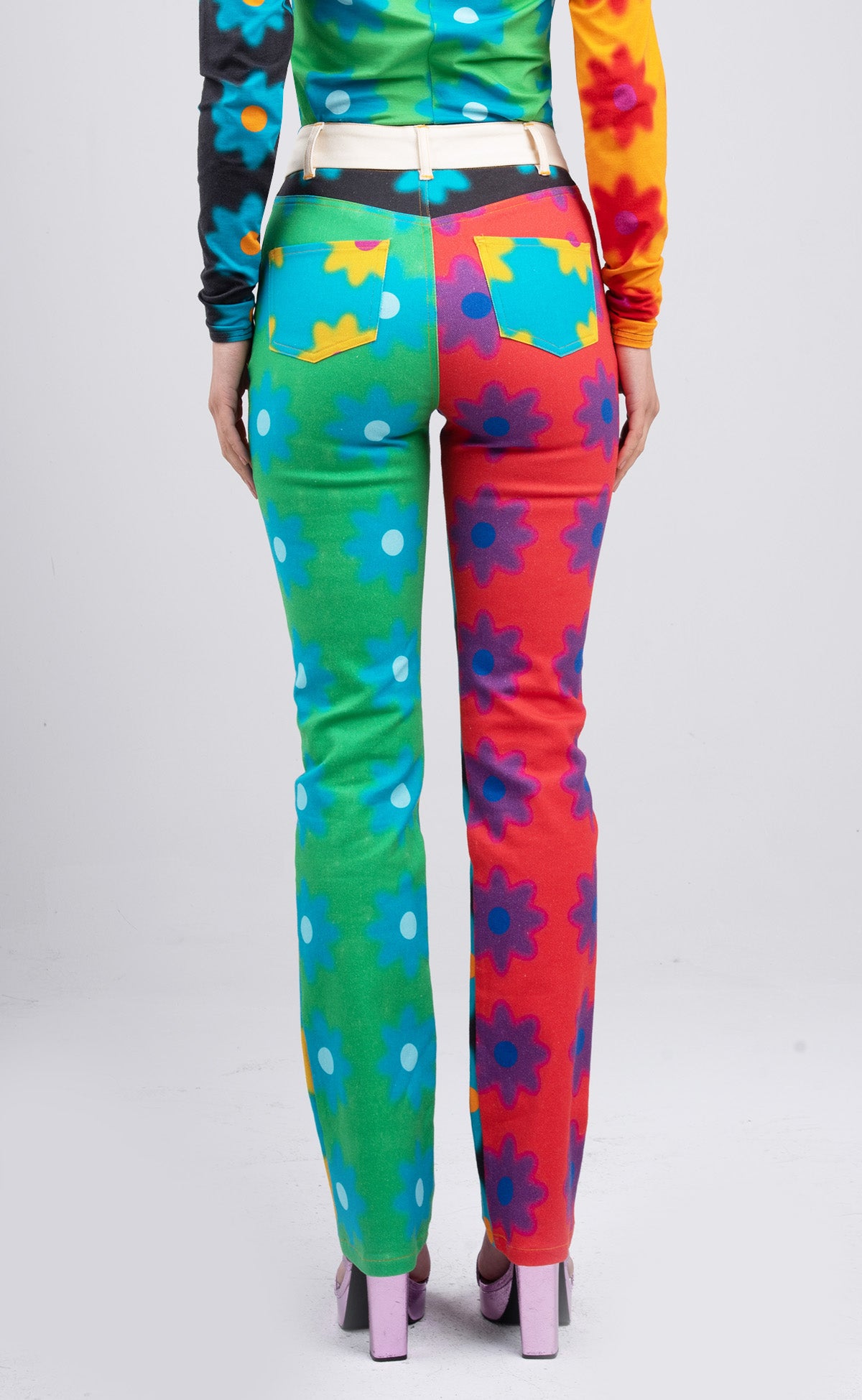 Mixed Poppy Flare Jeans
