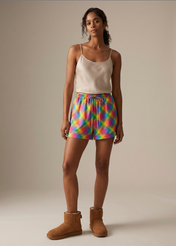 Rainbow Plaid Pajama Short