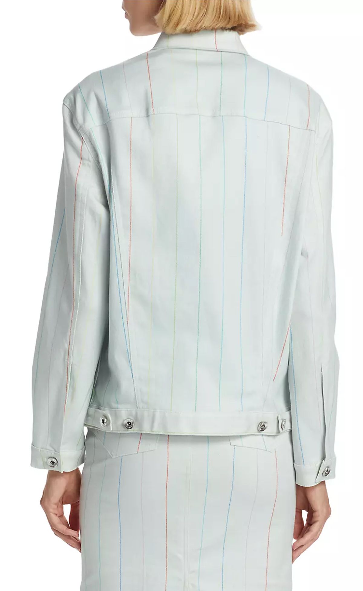 White Pinstripe Denim Jacket